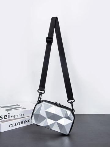 Mini Simple Rhombus Grid Crossbody Bag College Bag