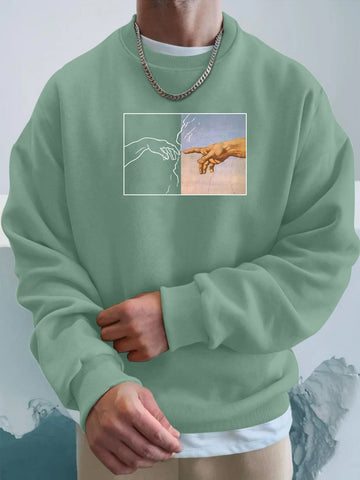 Men Hand Print Sweatshirt