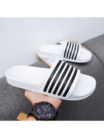 Men's Striped Slippers, Summer New Anti-Slip Indoor And Outdoor Couple Slippers, Home Non-Slip Flip-Flops