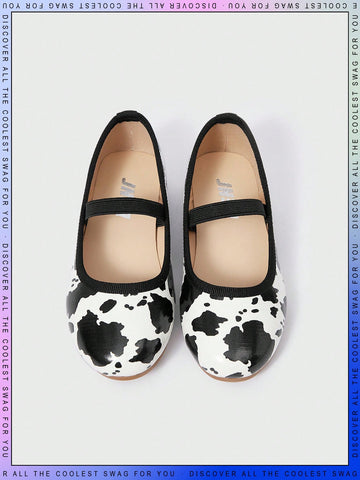 Fashionable Milk Patterned Comfortable Elastic Band Simple All-match Flat Girls' Shoes For Streetwear