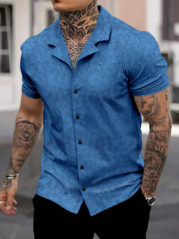 Men Floral Print Button Up Shirt