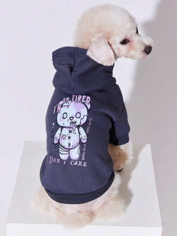 1pc Gray Zombie Bear Sweatshirt