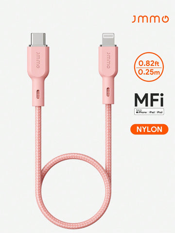 Cable IPhone,Nylon USB-C To Lightning Cable,Nylon Braided Cord For IPhone 0.82FT/0.25M 18W [Apple MFi Certified]