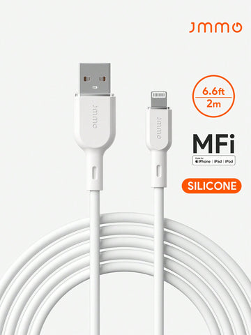 Cable IPhone,Silicone USB-A To Lightning Cable,USB To Lightning Cable Cord 6.6FT/2M [Apple MFi Certified]