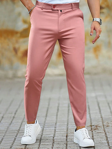 Men's Solid Color Slim-fit Dress Pants