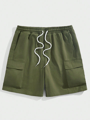 Men's Drawstring Waist Cargo Woven Shorts