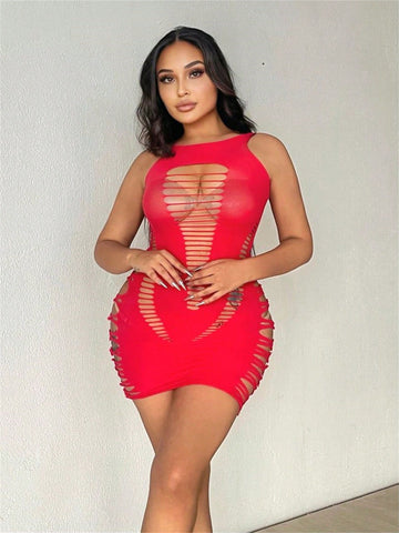 Plus Cut Out Bodycon Dress Without Liner