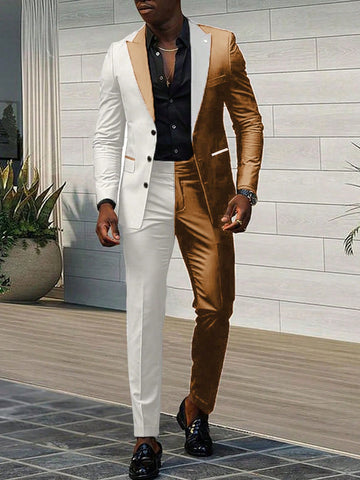 Men's Color-block Suit Set