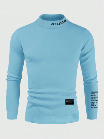 Men's Letter Print Stand Collar Sweatshirt