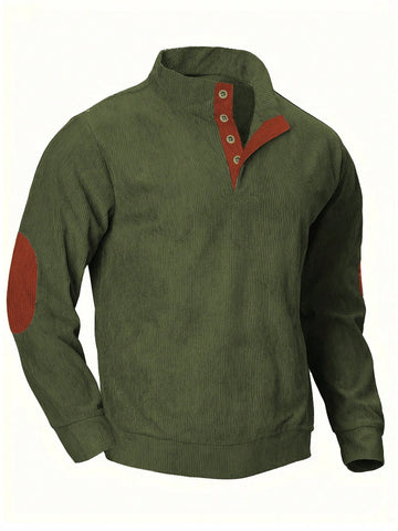 Men's Contrast Color Stand Collar Sweatshirt