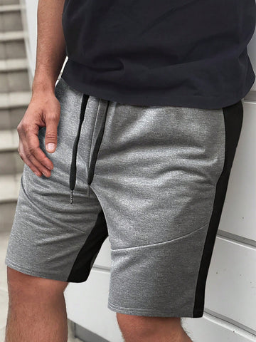Men'S Color Block Drawstring Shorts