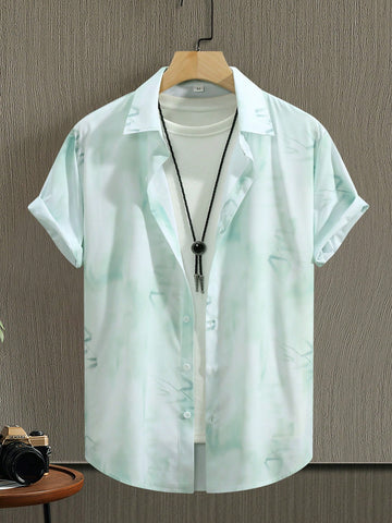 Men's Tie-Dyeing Short Sleeve Shirt (Random Print Cut)