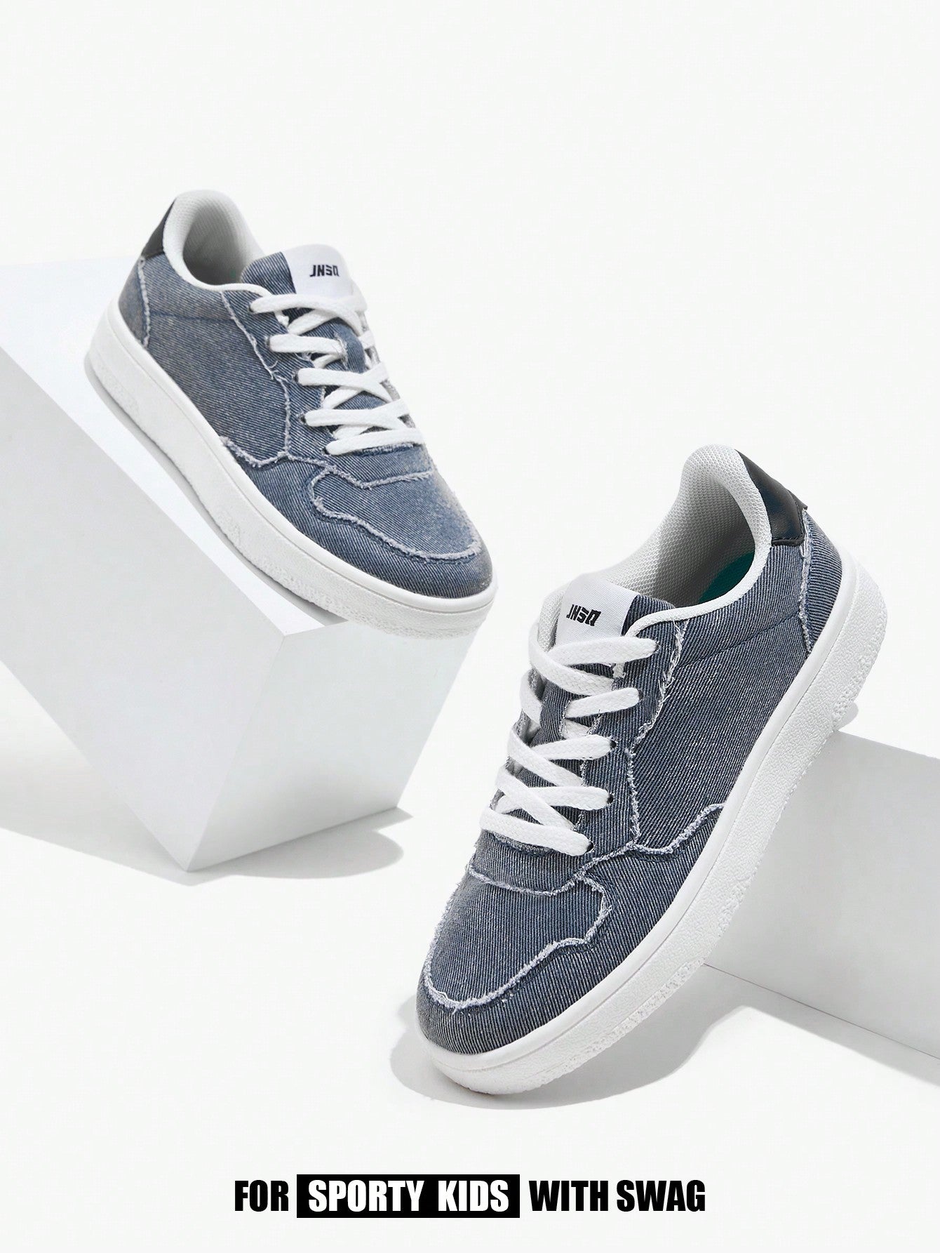 All-Season Fashionable Blue Sneakers For Children, Comfortable And Trendy Flat Sports Shoes