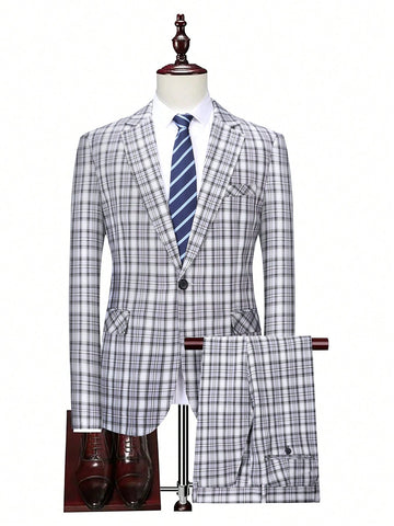 Men's Plaid Suit Set