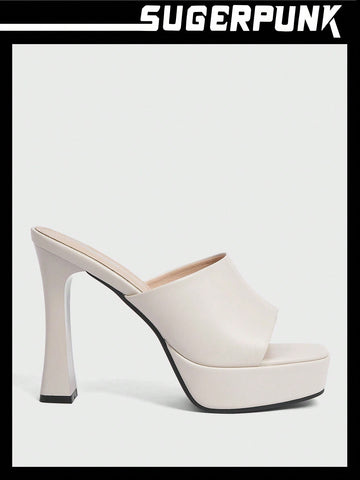 White Stylish High Heel Waterproof Platform Sandals