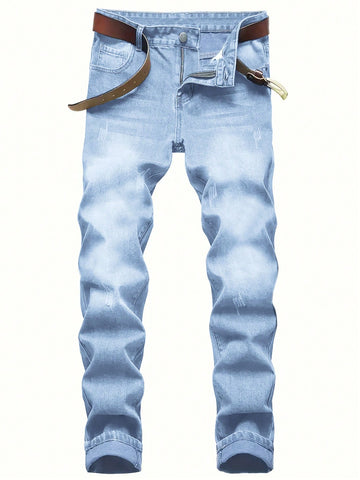 Men's Light Blue Washed Jeans