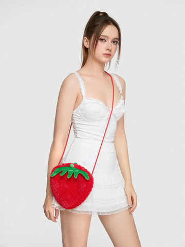 Cute Strawberry Design Women's Crossbody Bag