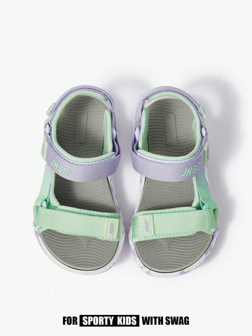 Girls' Summer Fashionable Casual Basic Flat Decorative Sporty Beach Sandals, Comfortable