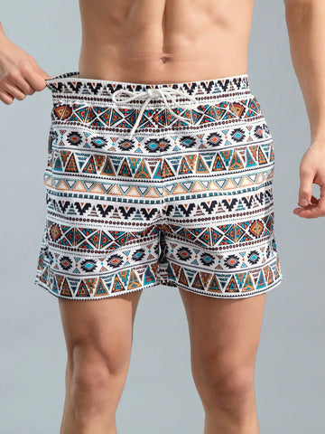 Men's Geometric Printed Beach Shorts