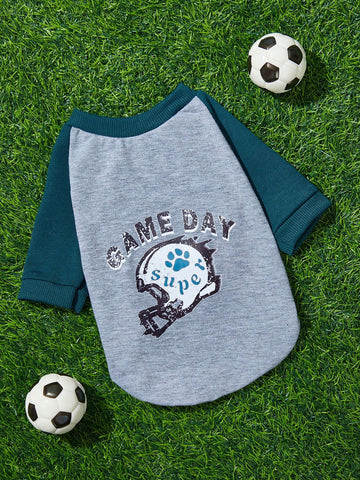 Pet Knit Patchwork T-Shirt, Suitable For Both Cats And Dogs, Rugby Sports T-Shirt