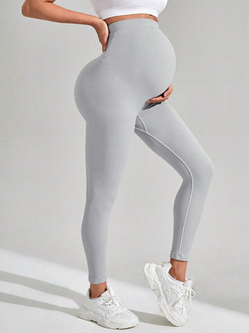 Seamless Maternity High Waisted Butt Lifter Full Coverage Underbelly Support Leggings