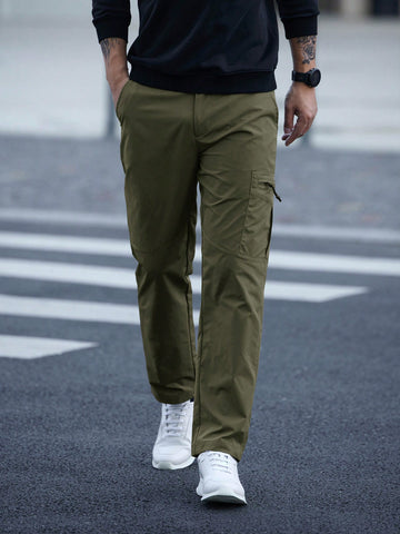 Men's Solid Color Casual Cargo Pants