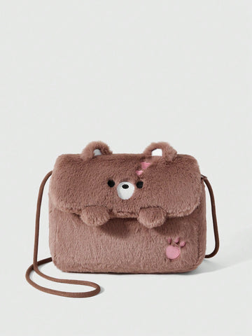 Cute Brown Bear Design Women's Crossbody Bag