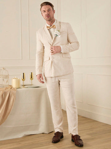 Men's Woven Integrated Notched Lapel Suit Set