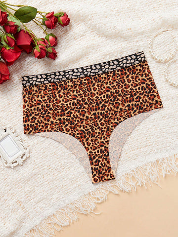 Single Piece Plus Size Leopard Print Seamless Women's Underwear