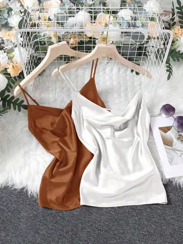 Ladies' Solid Color Versatile Summer Camisole With Elegant Style