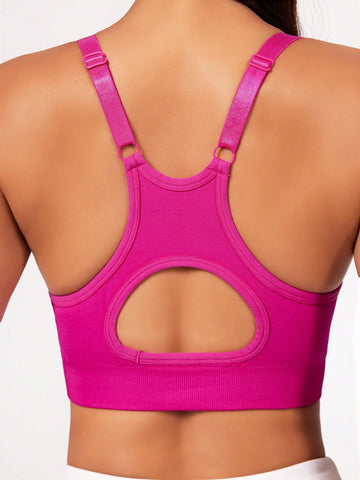 High Stretch Seamless Sports Bra With Hollow-Out Detail For Women