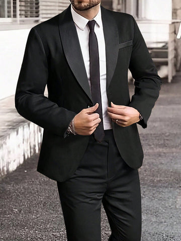 Men's Casual Shawl Collar Single Button Suit