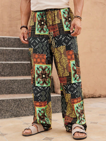 Men's Bohemian Style Jacquard Woven Casual Long Pants