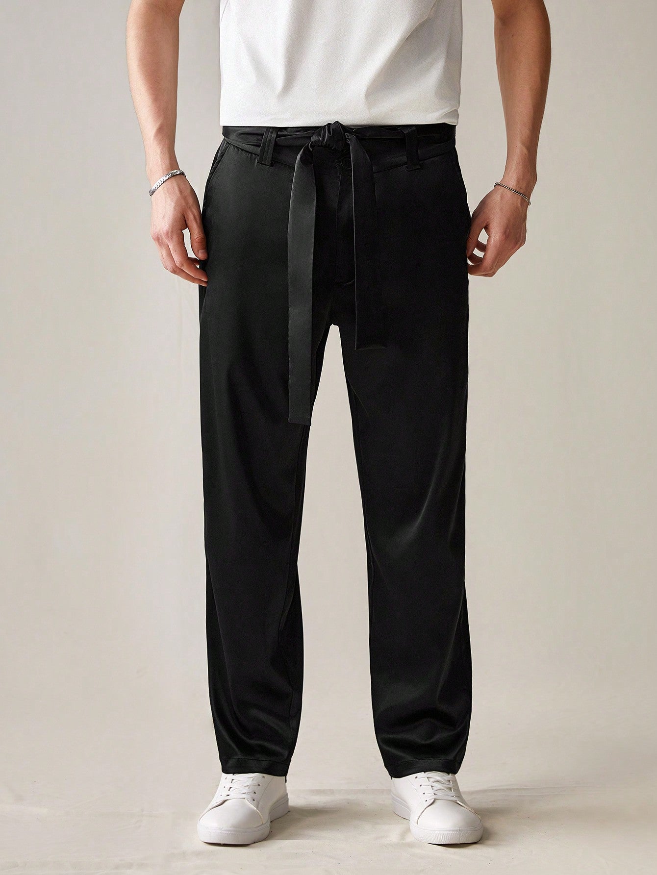 Men's Simple Solid Color Woven Long Pants