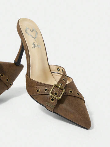 Women's Fashionable Pointed Toe Stiletto Heel Single Shoes