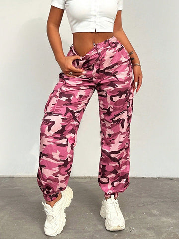 Pink Camouflage Cargo Pants