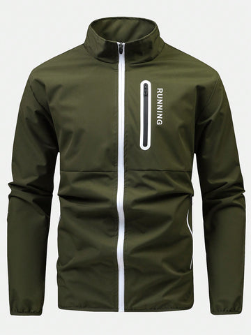 Men Zipper Design Fashionable Daily Wear Sport Jacket Workout Tops