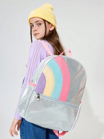 Children's Lightweight And Fashionable Silver Backpack