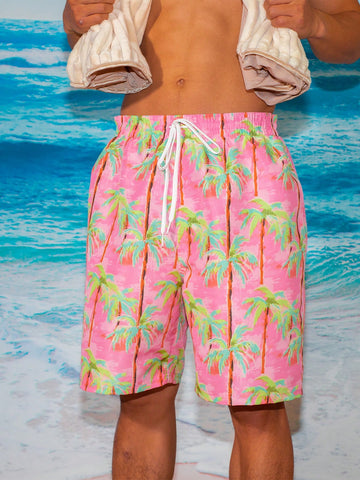 Men Colorful Beach Shorts With Drawstring