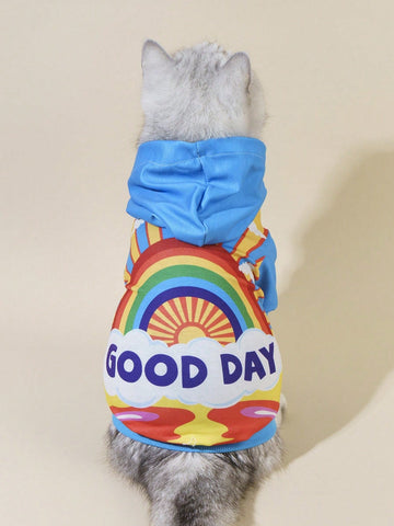 Rainbow "Good Day" Cute Printed Pet Hoodie (1 Piece)