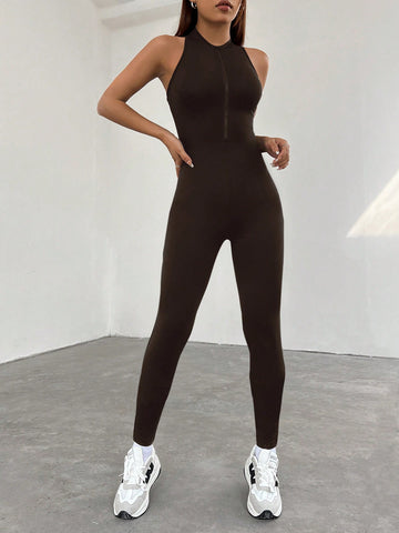 Sleeveless Backless Bodysuit Jumpsuit
