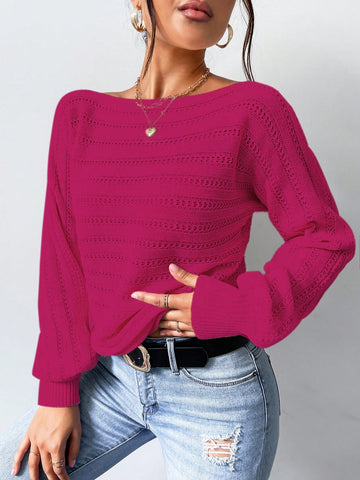 Women Fashionable Solid Color Casual Loose Sweater Pullover