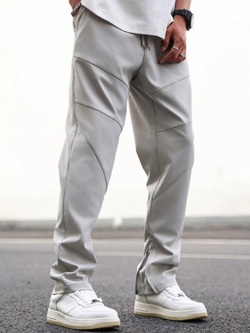 Men Fashionable And Casual Tapered Pants With Slant Pockets