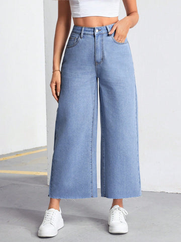 Women Casual And Versatile Wide-Leg Jeans For Everyday Wear In Spring And Summer
