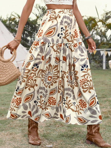 Women's Summer Floral Print Skirt