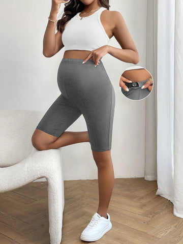 Adjustable Elastic Pregnancy Underbelly Shorts For Casual Wear