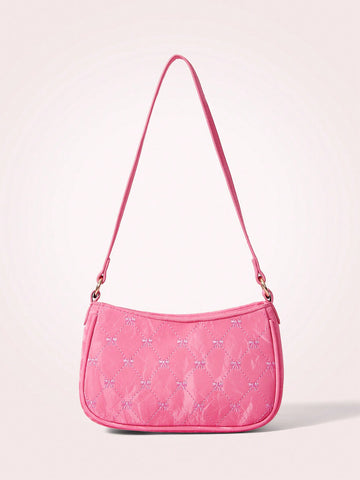 Cute Embroidered Bow Women'S Fashion Shoulder Bag
