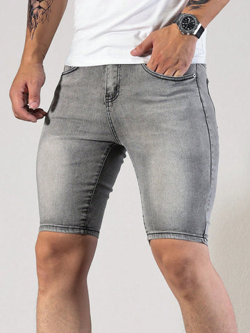 Men Pocketed Casual Bermuda Jean Shorts