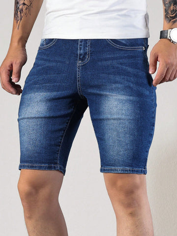Men Casual Denim Bermuda Shorts With Pockets