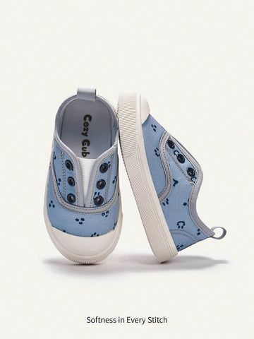 Unisex Cartoon Expression Printed Sports Shoes With Buckle Fastening, Flat Heel, Fashionable Design, Comfortable And Cute, Suitable For Daily Wear And Travel All Year Round(Random Pattern)